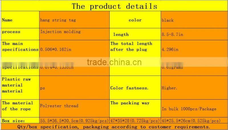 quality string seal tag, hang tag string, garment plastic seal tag black seal tag pen with string