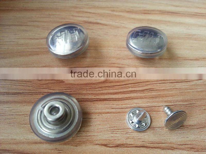 Transparent Rubber Covered Jeans Button For Jackets or Jeans --- J1538