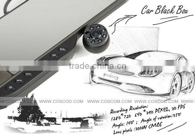 5 inch HD Car DVR with hd 720P and 180 degrees