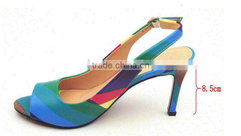 new arrival thin high heel rainbown women sandals