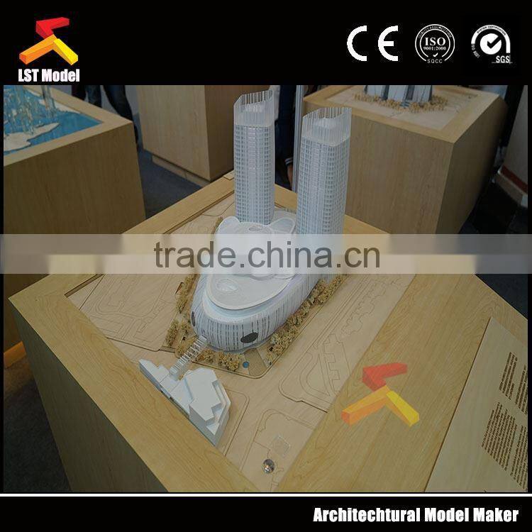 architectural building scale model with landscape plan
