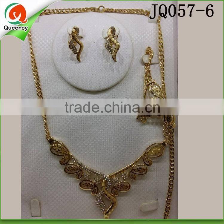 gold plated earring necklace bracelet set nigerian