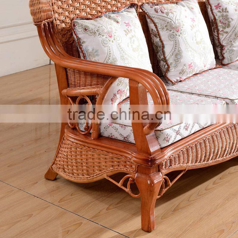 2015 High Quality Indoor sofa sets 1+2+3 with cushion Cane Webbing Sofa Sets Furniture for salon