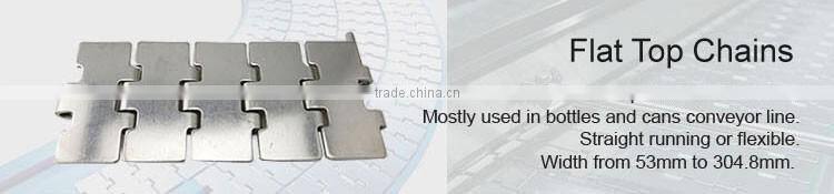 Double hinge straight running width 254mm 304 stainless steel top chain SS820-K1000