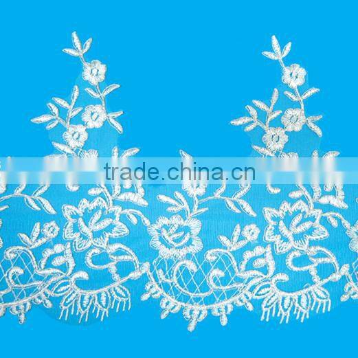 manufacturer design embroidery polyester ivory guipure lace fabric