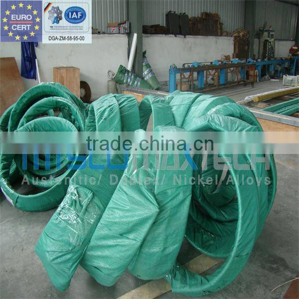 Stainless steel seamless coiled tube, bright annealed