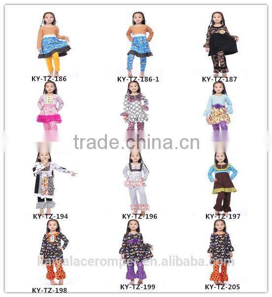 fashion fall kid clothes ruffle boutique girl clothing wholesale 2016