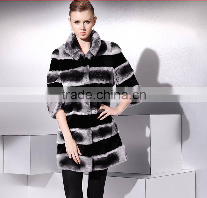 rex14015 2014 winter rex rabbit chinchilla color fur coat