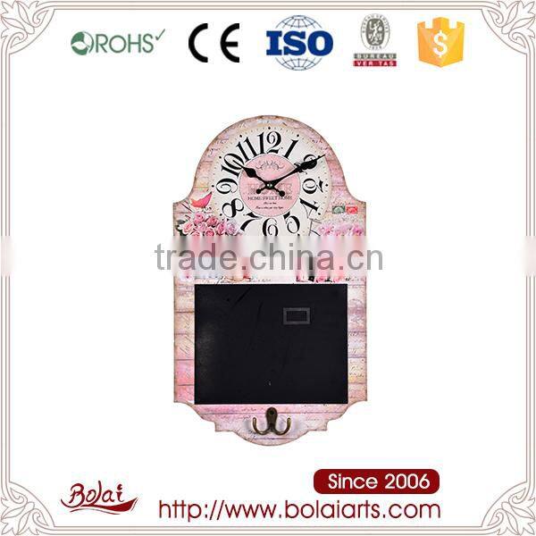 Roses and birds pattern multi-function photo frame mdf cartoon clock face