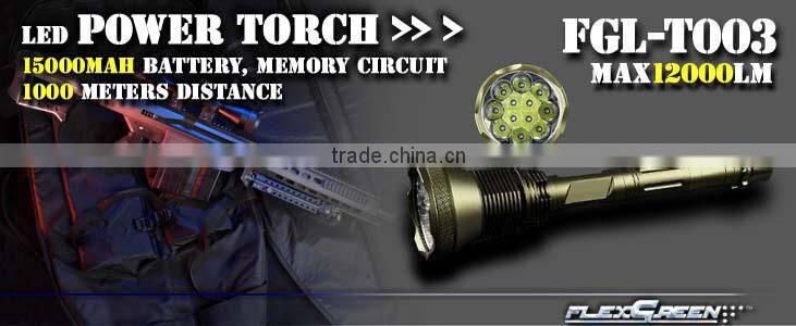 Flexgreen 90w 12000lm high 12 xml T6 12000-lumen led flashlight