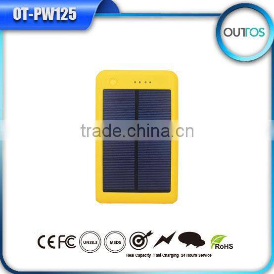Promotional 10000mAh Solar Li-polymer Mobile Portable Power Bank, OEM/ODM service