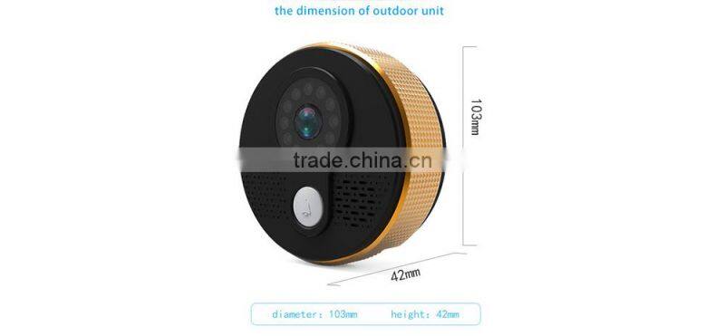 Support wireless indoor doorbell 720P WIFI doorbell camera with night vision and Free Smartphone APP
