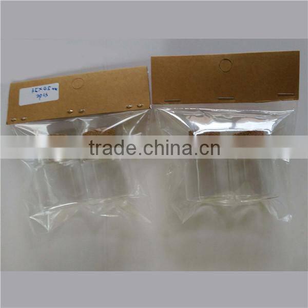 transparent 35*45mm high borosilicate glass bottle with wood cork