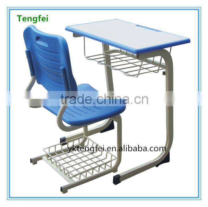 Good design nice price plastic single school desk and chair school furniture