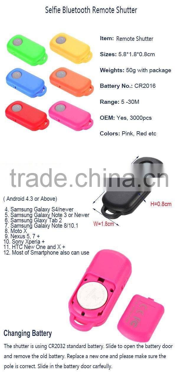 New gadgets 2016 bluetooth photo taking selfie bluetooth remote shutter