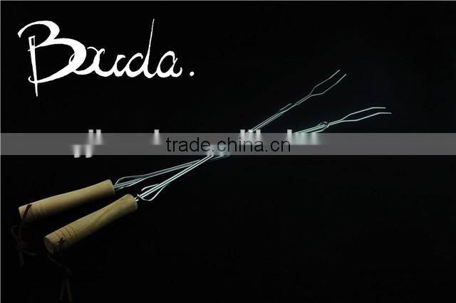 Stainless Steel Barebecue bbq Grill Net with wooden handle BD-B8112