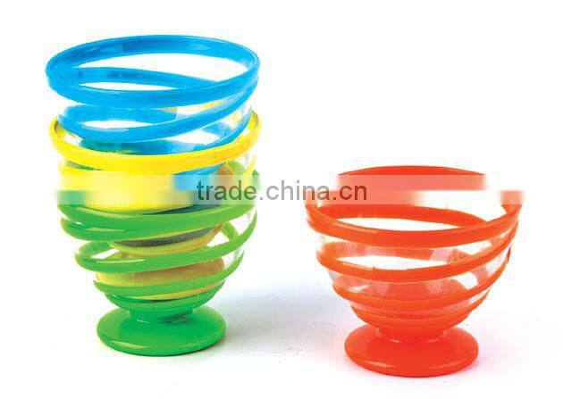Plastic Spiral design Ice cream bowl, food, salad, fruit bowl