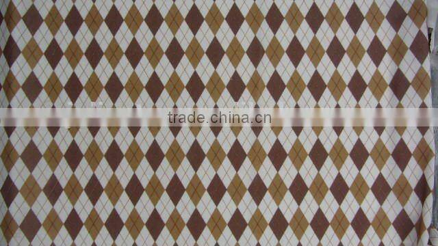 mickey mouse knit coffee diamond checks on white polyester milk fiber Spandex print italy fabric