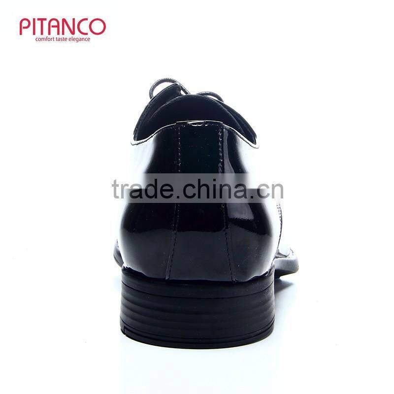 Patent leather lace-up mens derby shoes