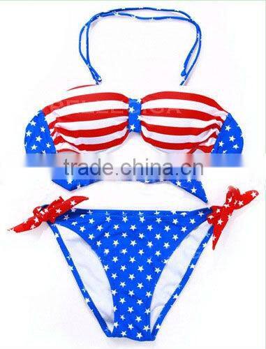 sexy ladies girls stars and stripes swimwear