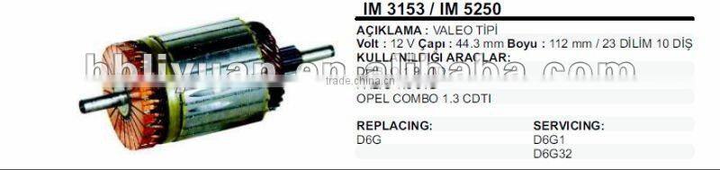 12V VALEO starter armature D6G