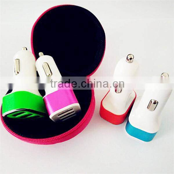 5.1a portable usb car charger 3 usb ports car charger adapter for smartphone