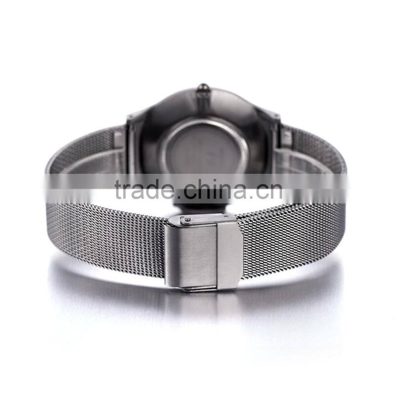 Japan movement Stainless Steel SLIM Watches Unisex in IP Gun