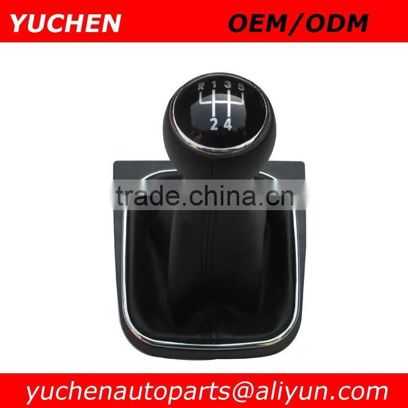 YUCHEN Car Shift Gear Knob Gaitor Frame Covered Red/Pink/Blue Leather For VW Golf V 5 Golf VI 6 1K0 711 113