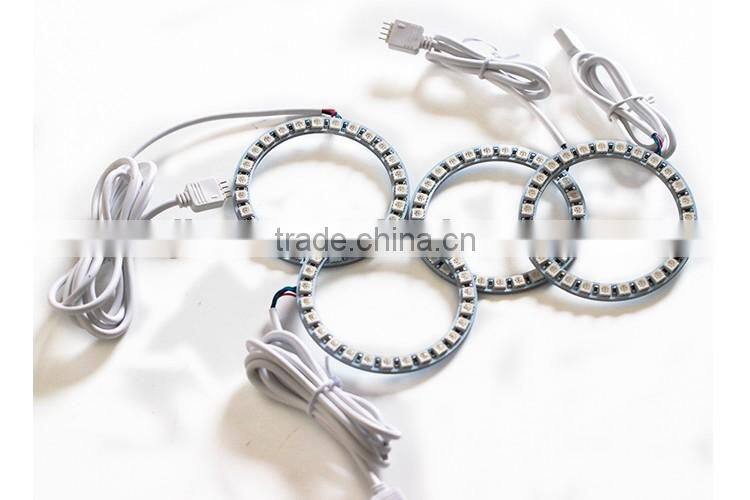 New Products 12v rgb with remote car led light angel eye colors led ccfl halo rings color changing headlight angel eyes kit