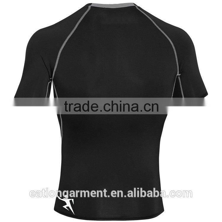compression wear 95% rayon 5% spandex t-shirts,short sleeve black sports compression wear