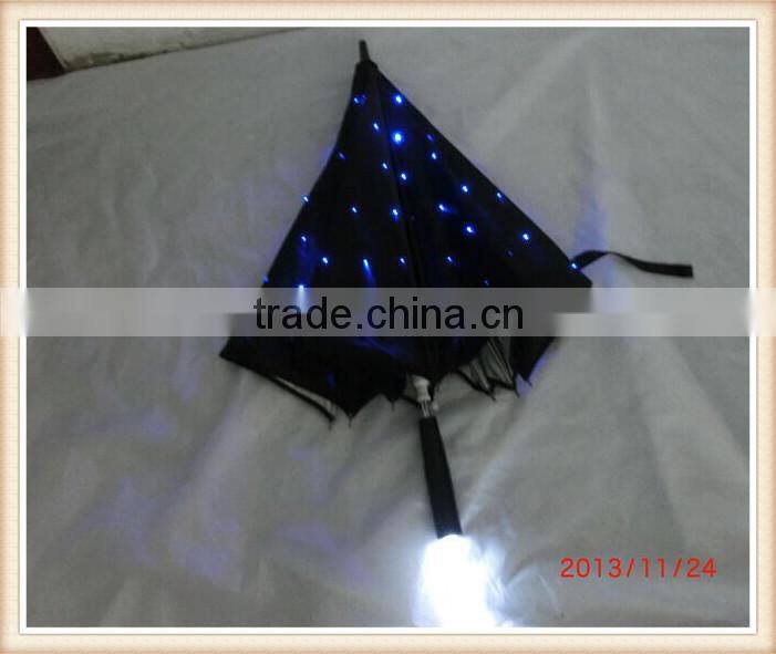 2015 23''handle led light umbrella fabric like star in the sky