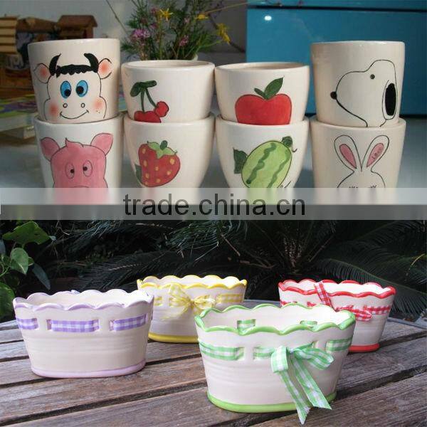 butterfly design ceramic flower pot painting designs
