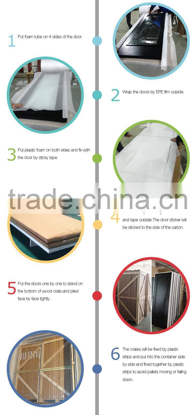 Wall mounted Interior Flush Sliding Doors for Bathroom