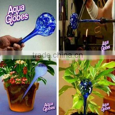 NEW!! Mixed Color Hand Blown Glass Flower Globe Satering Bulb Sprinkler Watering Ball