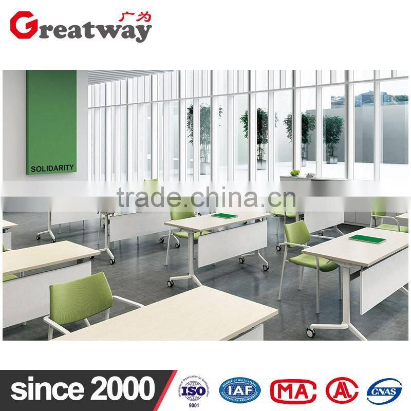 popular white powder coating folding steel table frame for meeting folding table