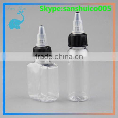 New design plastic empty bottle 30/60/120ml /twist top cap plastic empty bottle 30/60/120ml