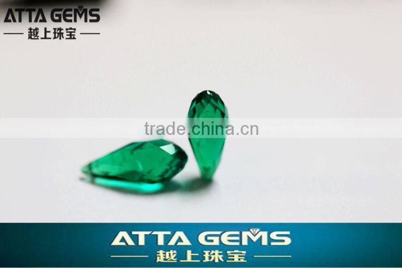 hand made tear drop cut created emerald-price per carat