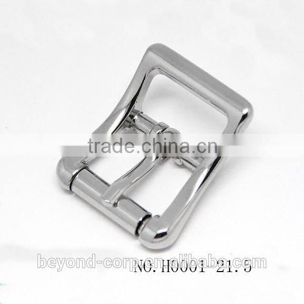 Good quality handbag buckle with roller shiny chrome finish roller buckle tri-flide buckle with roller