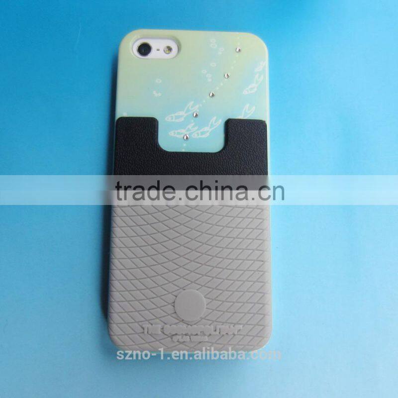 Wholesale customized logo business credit card holder silicone smart phone pocket