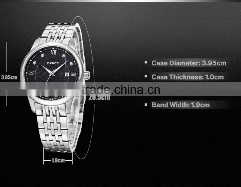 WEIDE full stainless steel wrist watch high quality quartz watches men