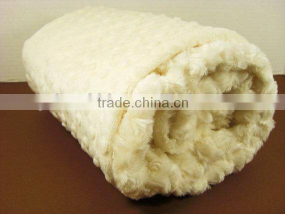 Personalized Cream Swirl With Cream Dots Minky Baby Blanket In Handmade