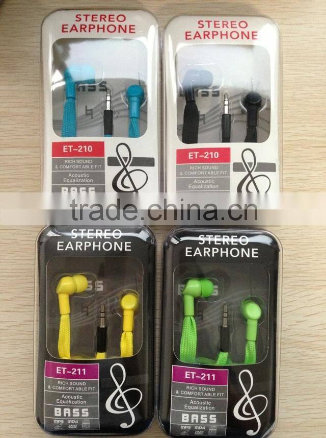 Deep bass metal cheap colorful waterproof shoelace earphone