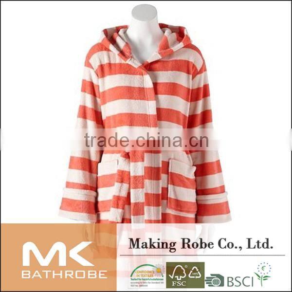 100% polyester Material promotional bathrobe with hood