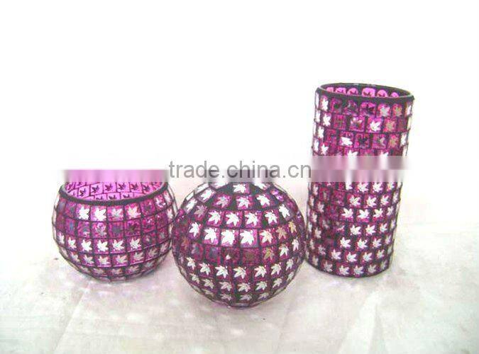 glass mosaic ball shaped solar lampshade
