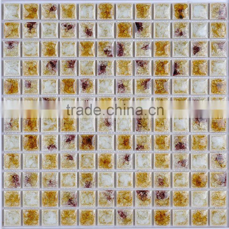 New Design Flower Ice Crack Mix Color Ceramic Mosaic Tile