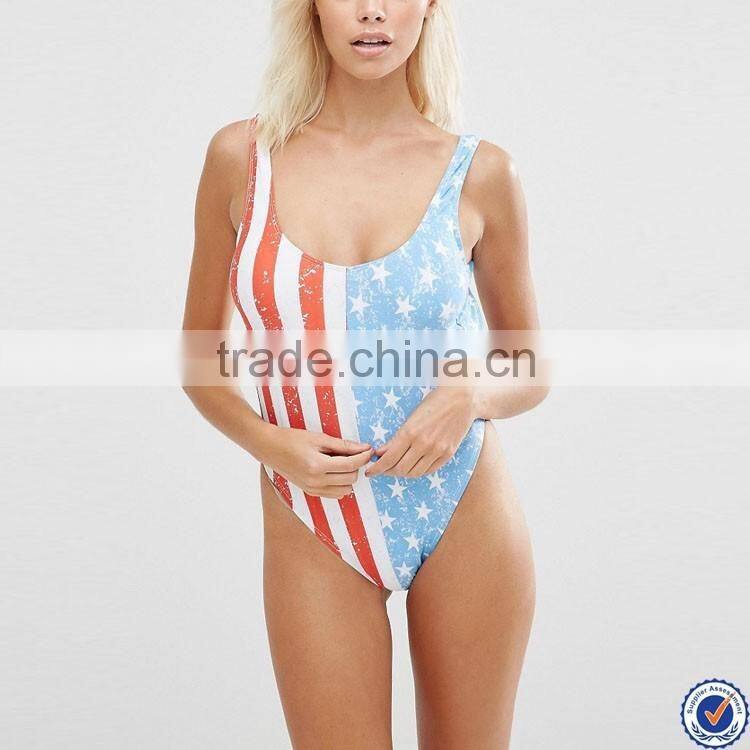 sexy one-piece swimsuits wholesale all over print open back swimming suit