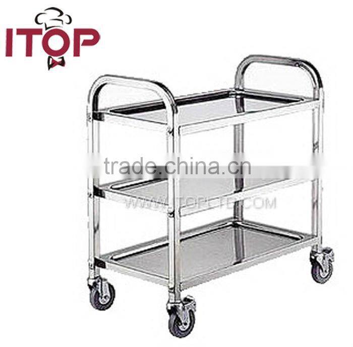 stainless steel AISI201 3 Tiers Assembled Dinning Cart