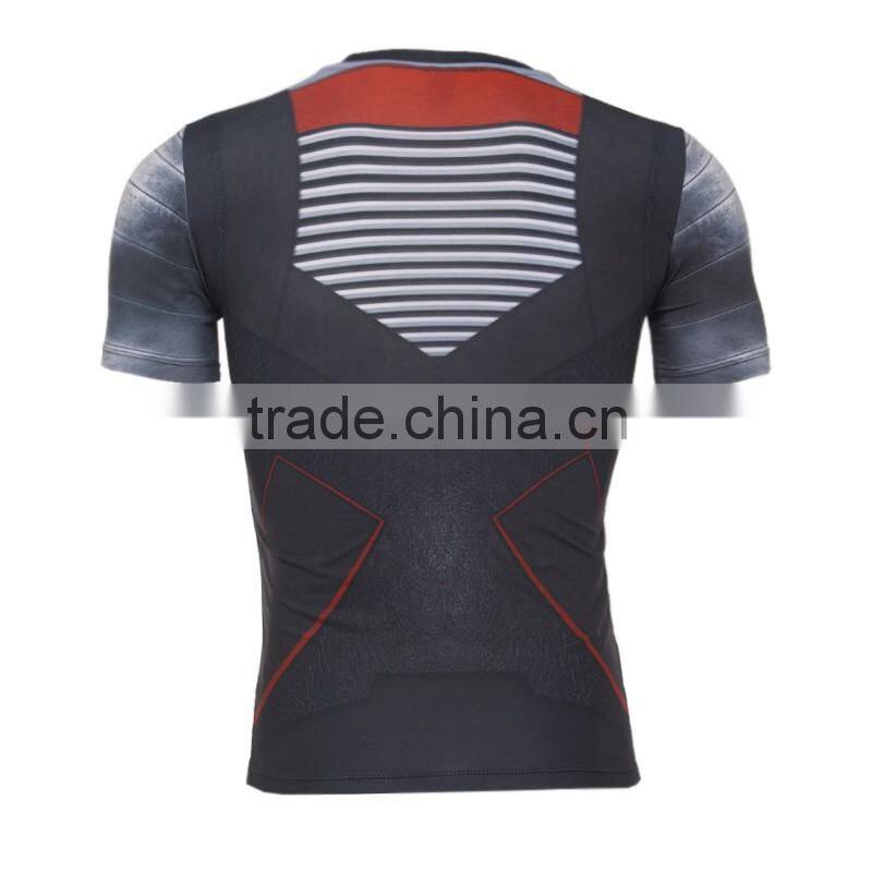 2016 new latest shirt designs for men t shirt steel beast compression sports printing t-shirt custom t shirt print