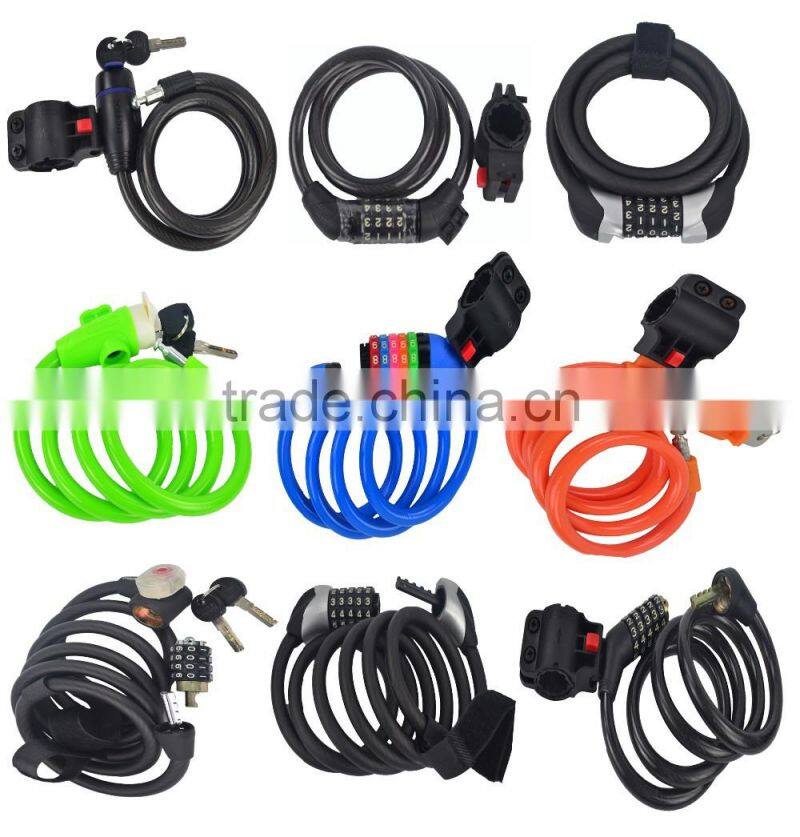 hot selling good quality anti-theft bicycle spiral lock