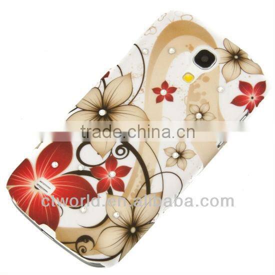 rhinestone crystal 3D flower case for samsung S4 mini